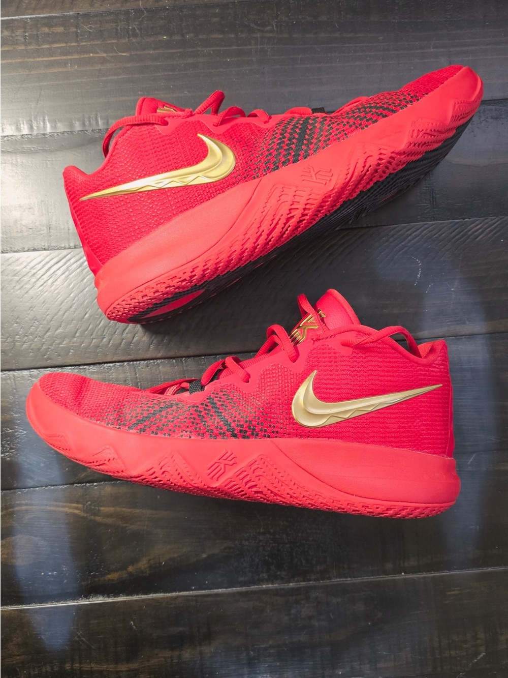 Nike Kids' Red & Gold Basketball Sneakers